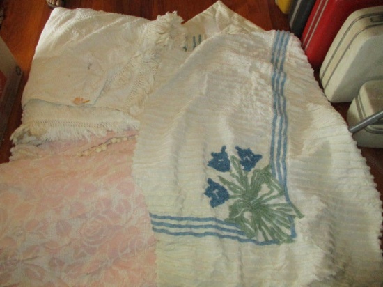 Four Bedspreads-Two Terry Loop, One Chenille and One Pattern Weave