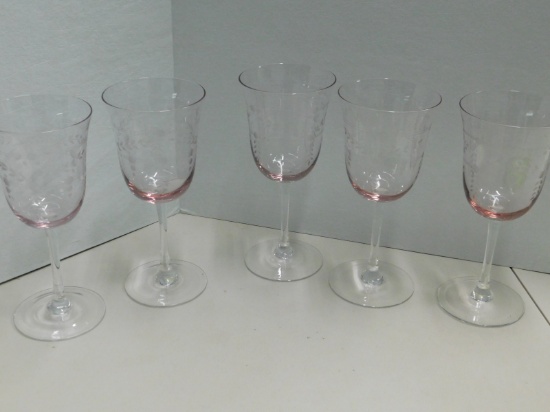 Crystal Stemware Pink Hue