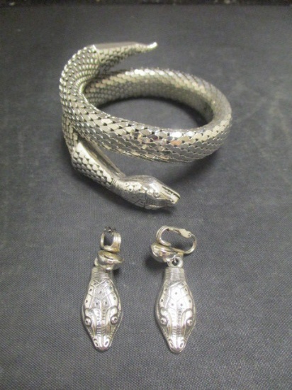 Whiting & Davis Snack Wrap Bracelet & Clip Earring Set