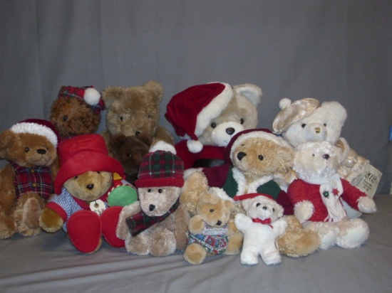 Lot of Plush Christmas Bears