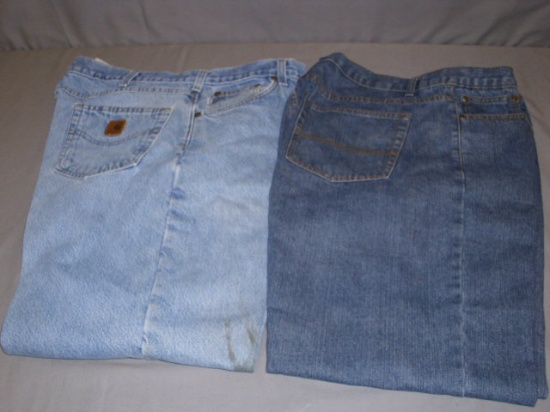 1 Pair Carhartt Jeans Size 38 x 30 - 1 Pair Open Trails Jeans Size 38 x 30