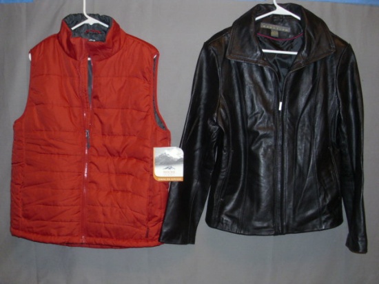 1 New Pacific Trail Vest Size Med - 1 Kenneth Cole Leather Jacket Size Large