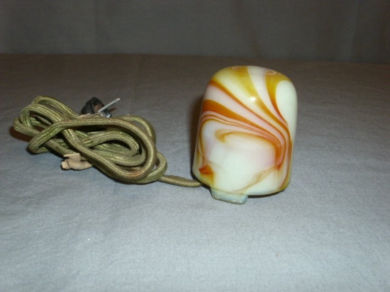 1930's Swirl Slag Glass Electric Cigarette/Cigar Lighter