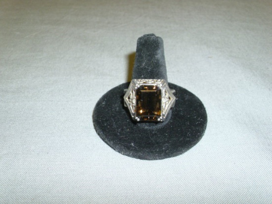 Smokey Quartz Ring - Marked 925