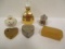 Tray of Vanity Trinkets-Lenox Perfume Bottle, Heart Compact, Bakelite Box, etc.