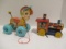 Two Vintage Fisher Price Pull Toys-#616 Chuggy Pop-Up and #616 Patch Pony