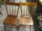 Pair of Antique Spindle Back Wood Chairs