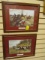 Pair of George Wright Hunt Scene Prints Framed and Matted