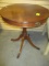 Round Wood Table with Drawer and  Metal Cap Feet