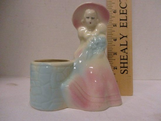 Vintage Southern Belle in Pink Dress Planter