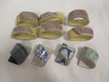 Two Sets of Pottery Napkin Rings