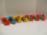 Seven Vintage Fisher Price Pull Toy Trains-Three #641 Toot Toot, Two #643 Toot Toot,