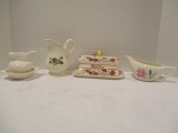 Vintage Butter Dish, Knowles Creamer, Metlox Pitcher and Pitcher/Bowl