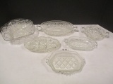 Six Clear Glass Tidd-Bit Dishes and Bowls