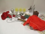 Two Trays of Vintage Kitchen Items-Cookie Cutters, Wood Butter Molds, Rug Beater, etc.