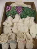 Crocheted Baby Booties and Dollies