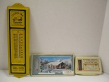 Three Vintage Promotional Thermometers