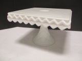 White Milk Glass Dessert Stand