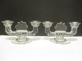 Pair of Fostoria Double Candle Holders