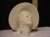 Vintage Head Vase Lady with Big Hat