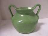 Double Handle Green Pottery Vase