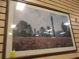 Framed & Matted Field of Wildflowers Print