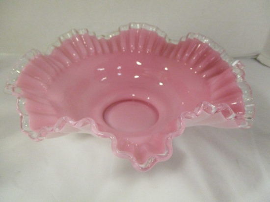 Pink Fenton Peach Crest Bridal Bowl