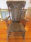 Antique Spindle Back Rocker with Padded Seat and Back