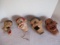 Four Antique Ventriloquist Dummy Heads-One is Wood