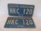 1973 Matched Set of SC Metal License Plates with Raised Numbers