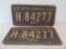 1971 Matched Set of SC Metal License Plates with Raised Numbers