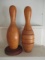 Two Vintage Wood Bowling Pins