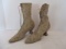 Pair of Antique Upham Ladies Tapestry Lace Up Boots