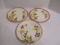 Four Blue Ridge Pottery Plates with Yellow Flower Design