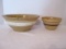 Two Antique Salt Glazed Mixing Bowls with Brown Stripes