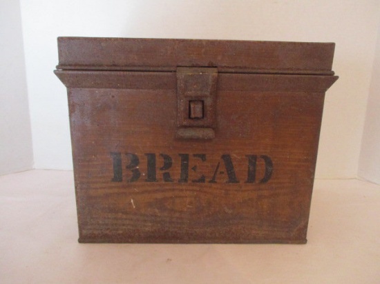 Vintage Metal Wood Tone "Bread" Box