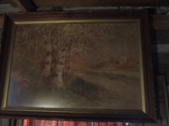 Framed "Stand of Birch Trees" Water Color by Louis Harlow?