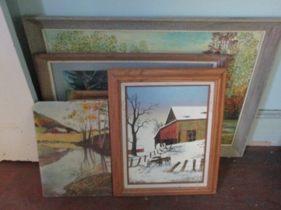 Six Country Side and Barn Scene Artworks