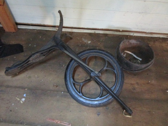 Heavy Cast Iron Hanging Pot and Sewing Machine Foot Pedal