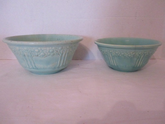 Two Vintage Homer Laughlin Apple Tree Mixing Bowls