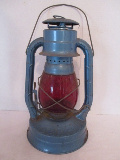 Vintage Dietz No. 8 Air Pilot Lantern with Red Glass Globe