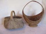 Two Vintage Gathering Baskets