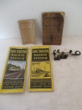 Antique AB Lyman, Cleveland, O Telegraph Key Morse Code and Railroad Booklets