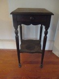Antique One Drawer Wood Table with Shelf