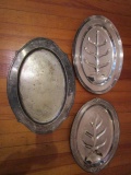 Two Silverplated Meat Trays and Serving Tray