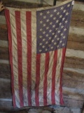 Vintage 50 Star American Flag Sewn Stripes with Flat Field of Stars