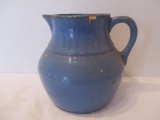 Antique Blue Pottery Pitcher
