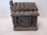 Antique Hand Made Log Cabin Model