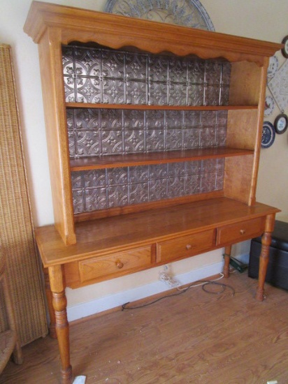 Three Drawer Server with Hutch