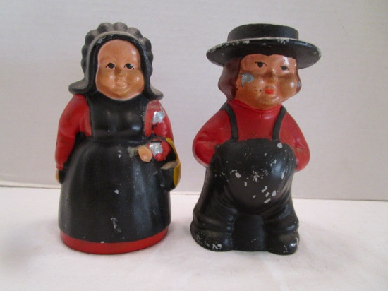 Pair of Metal Farmer and Wife Banks